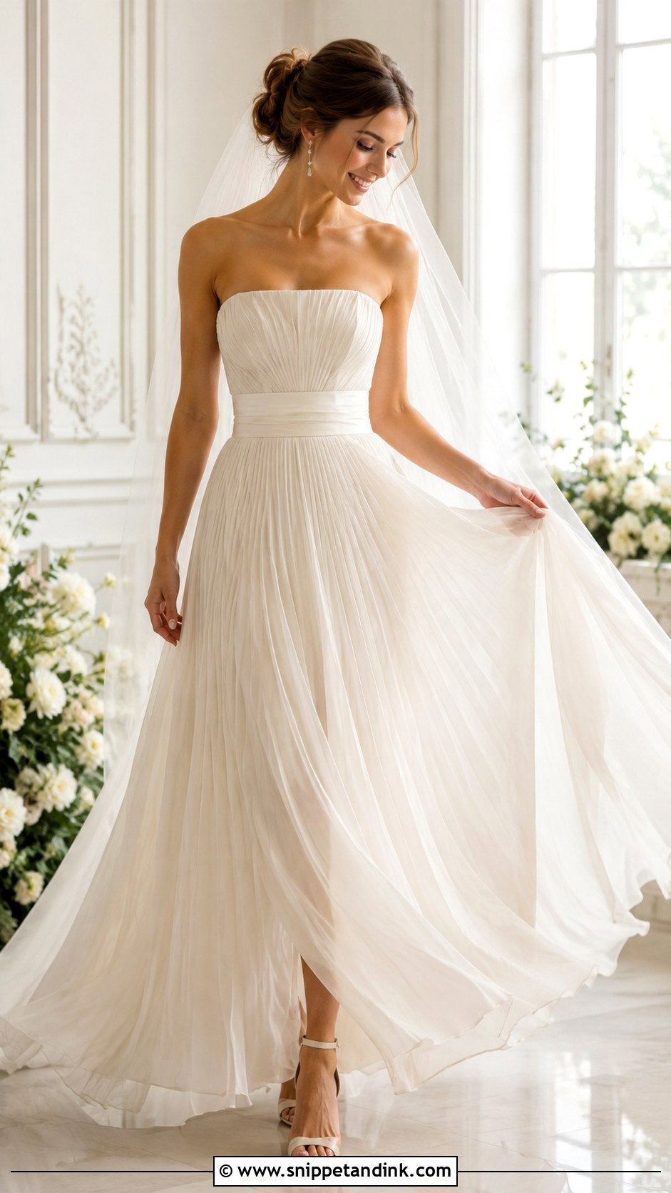 Pleated Organza Bridal Dress - Snippet and Ink - 20 Chic Bridal Dress Ideas