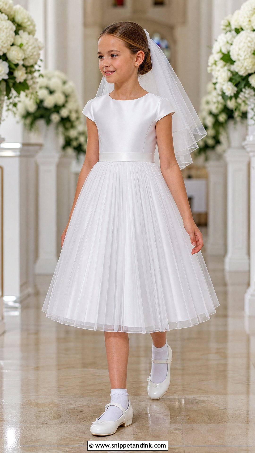 Pleated Organza First Communion Dress - Snippet and Ink - 20 Designer First Communion Dresses