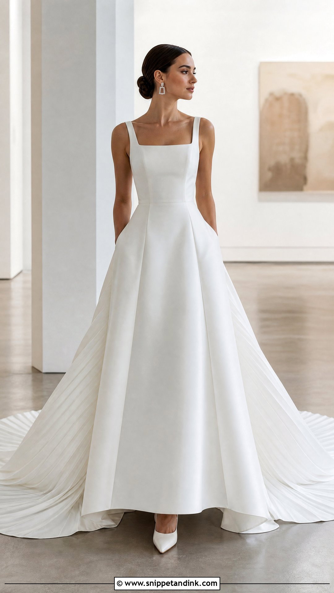 Pleated Organza Train Wedding Dress - Snippet and Ink - 25 Bridal Train Ideas