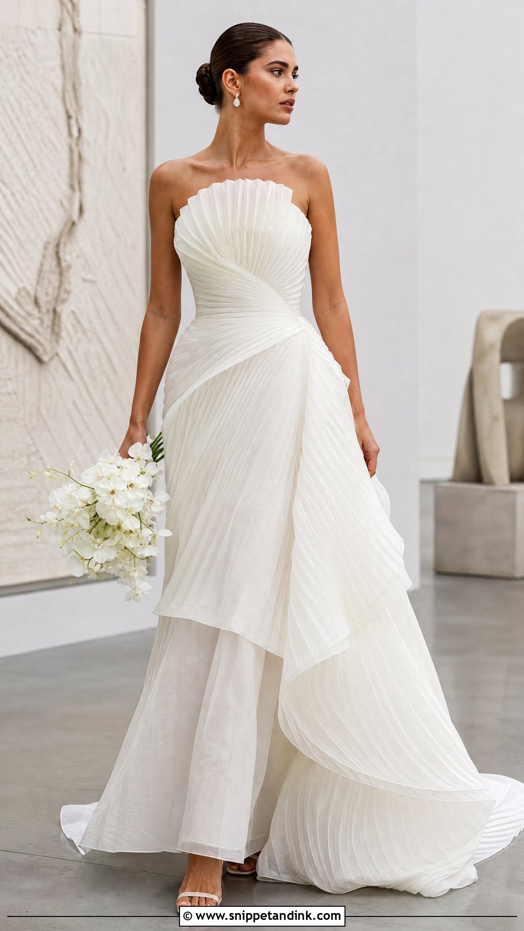 Pleated Organza Wedding Dress - Snippet and Ink - 25 Pleated Wedding Dress Ideas
