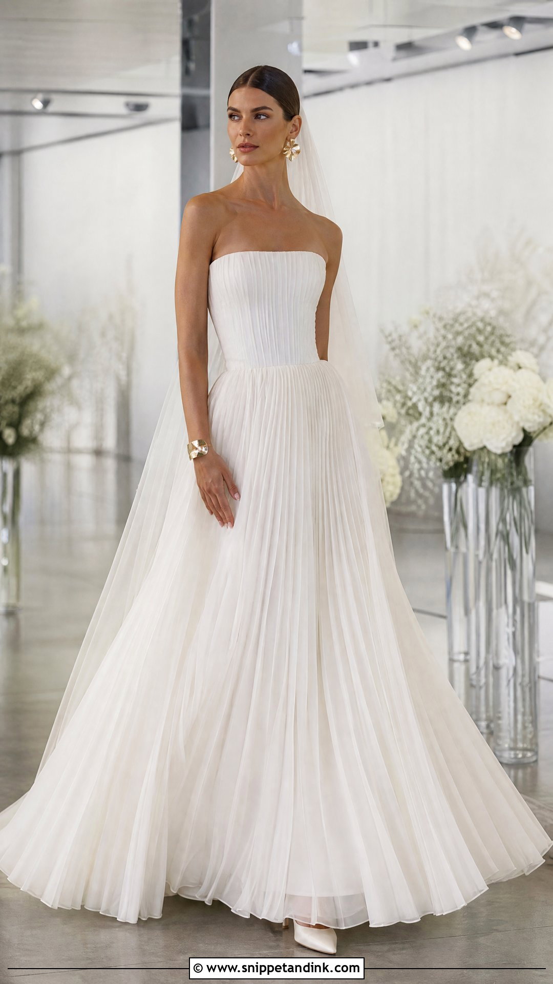 Pleated Organza Wedding Gown - Snippet and Ink - 20 Organza Bridal Ideas
