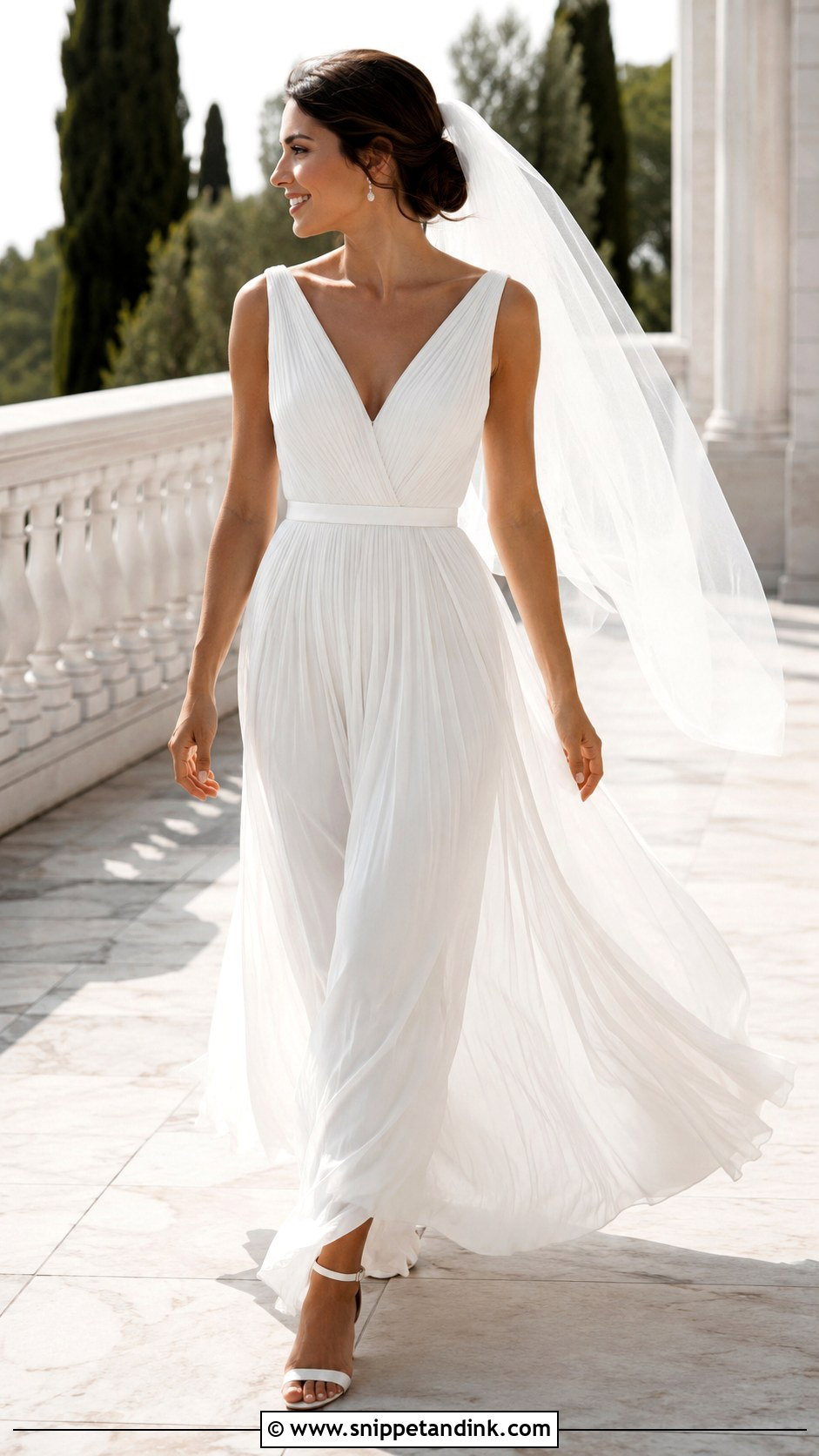 Pleated Roman Wedding Dress - Snippet and Ink - 20 Roman Wedding Dress Ideas