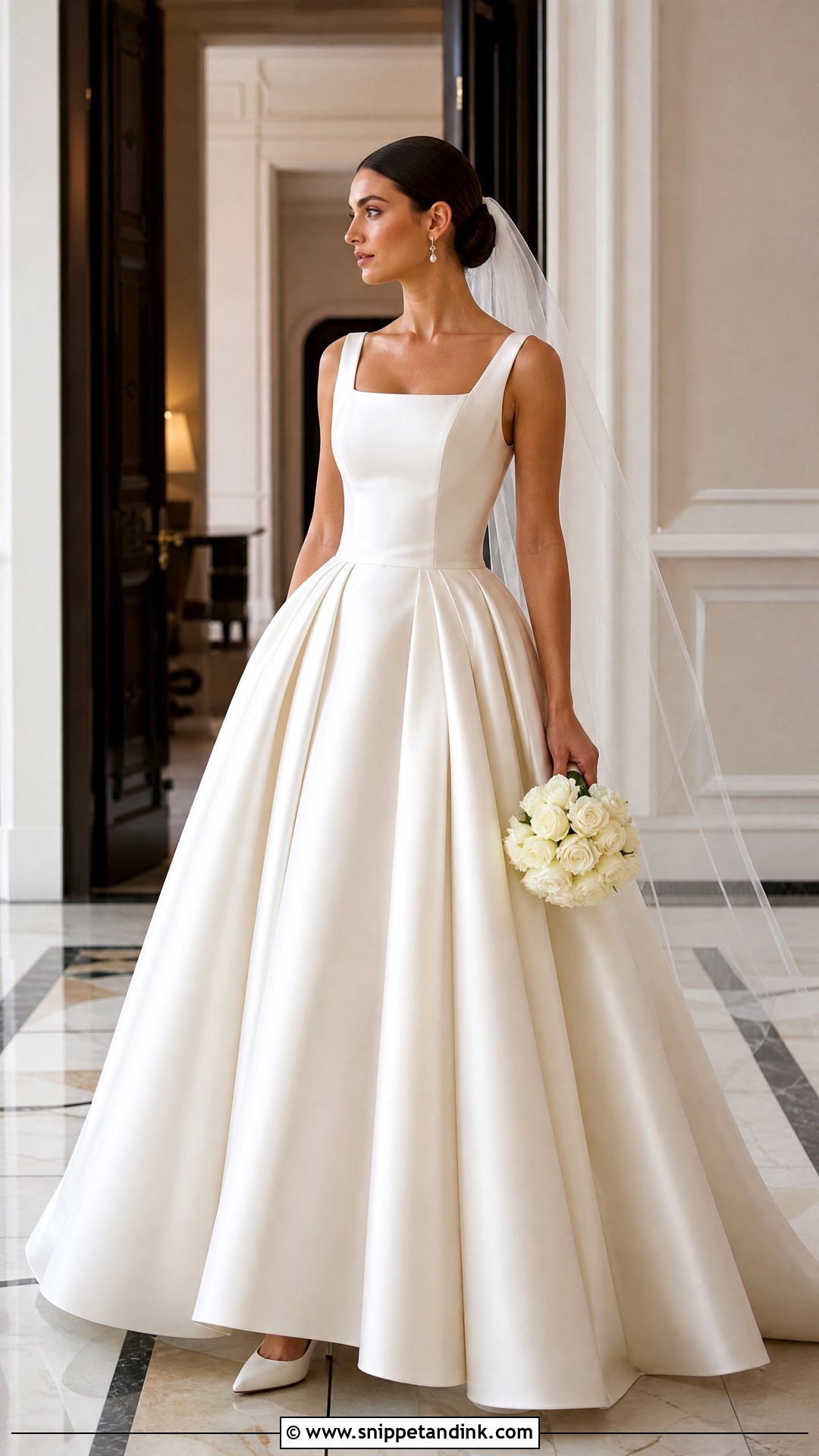 Pleated Satin Ballgown Wedding Dress - Snippet and Ink - 20 Simple Ballgown Wedding Dress Ideas