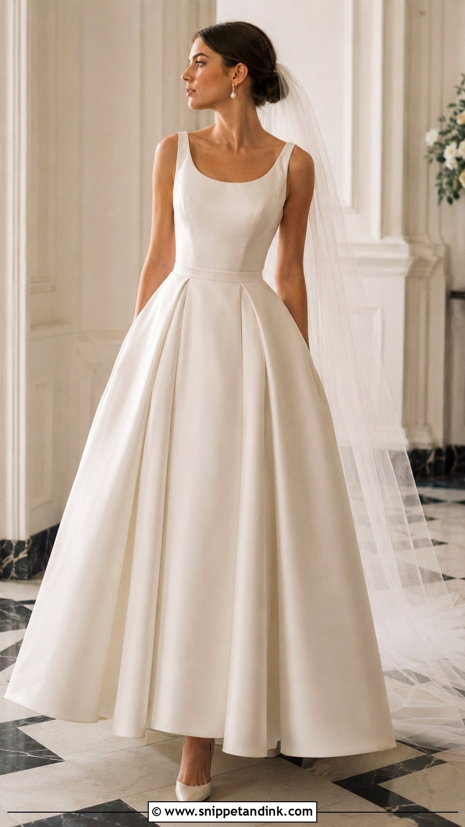 Pleated Satin Bridal Dress - Snippet and Ink - 20 Classic Bridal Dress Ideas