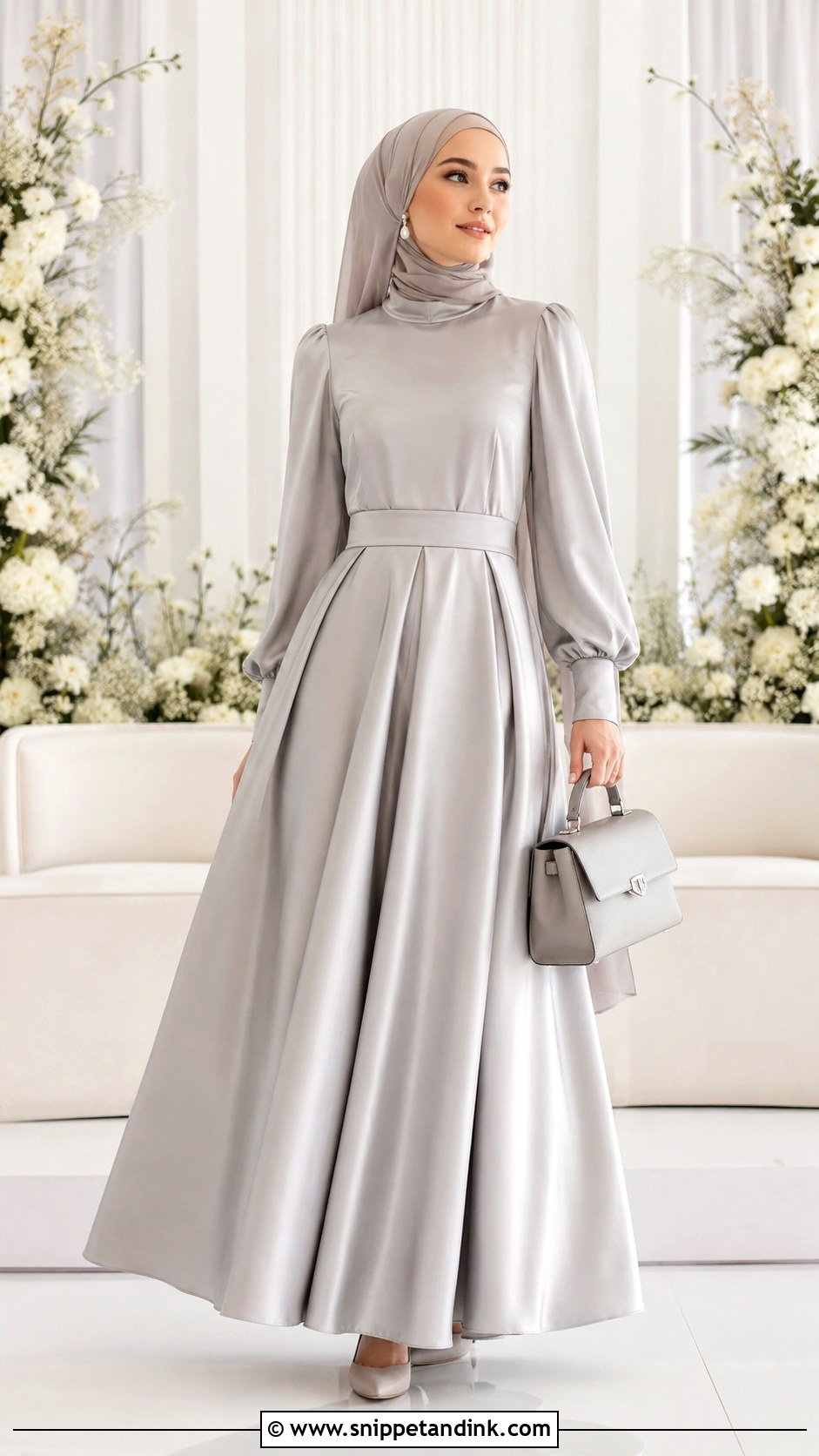 Pleated Satin Nikah Dress - Snippet and Ink - 20 Dress for Nikah Ideas