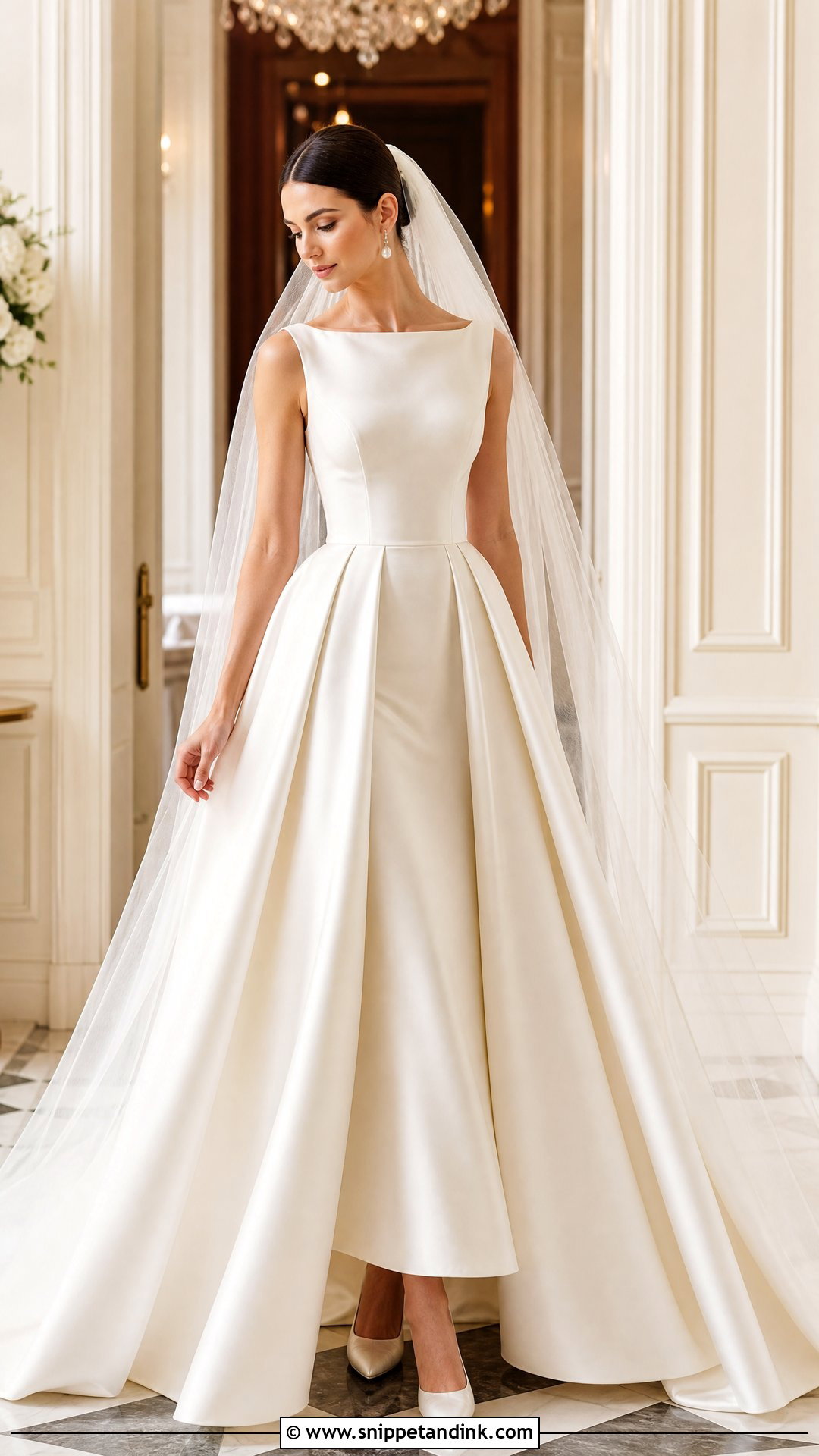 Pleated Satin Wedding Dress - Snippet and Ink - 25 Pleated Wedding Dress Ideas