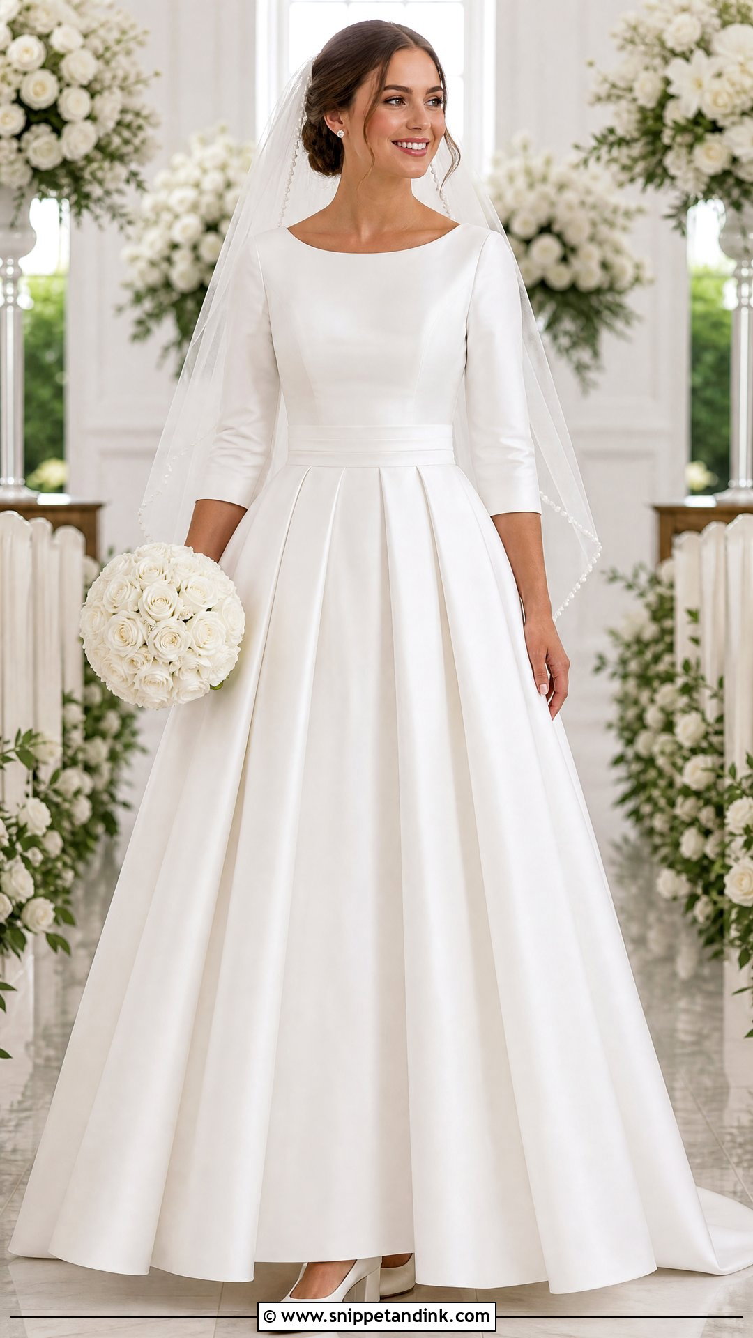 Pleated Satin White Wedding Gown - Snippet and Ink - 20 White Wedding Gown Christian Brides Ideas