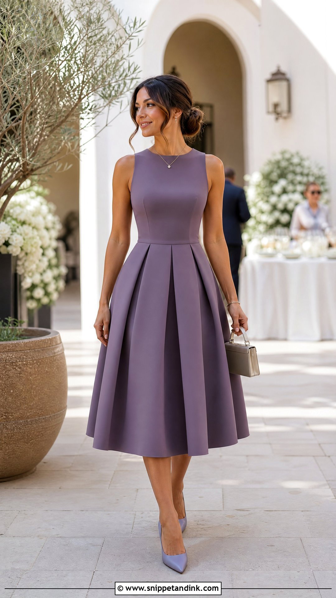 Pleated Scuba Dress Wedding Outfit - Snippet and Ink - 20 Scuba Dresses Styles for Wedding
