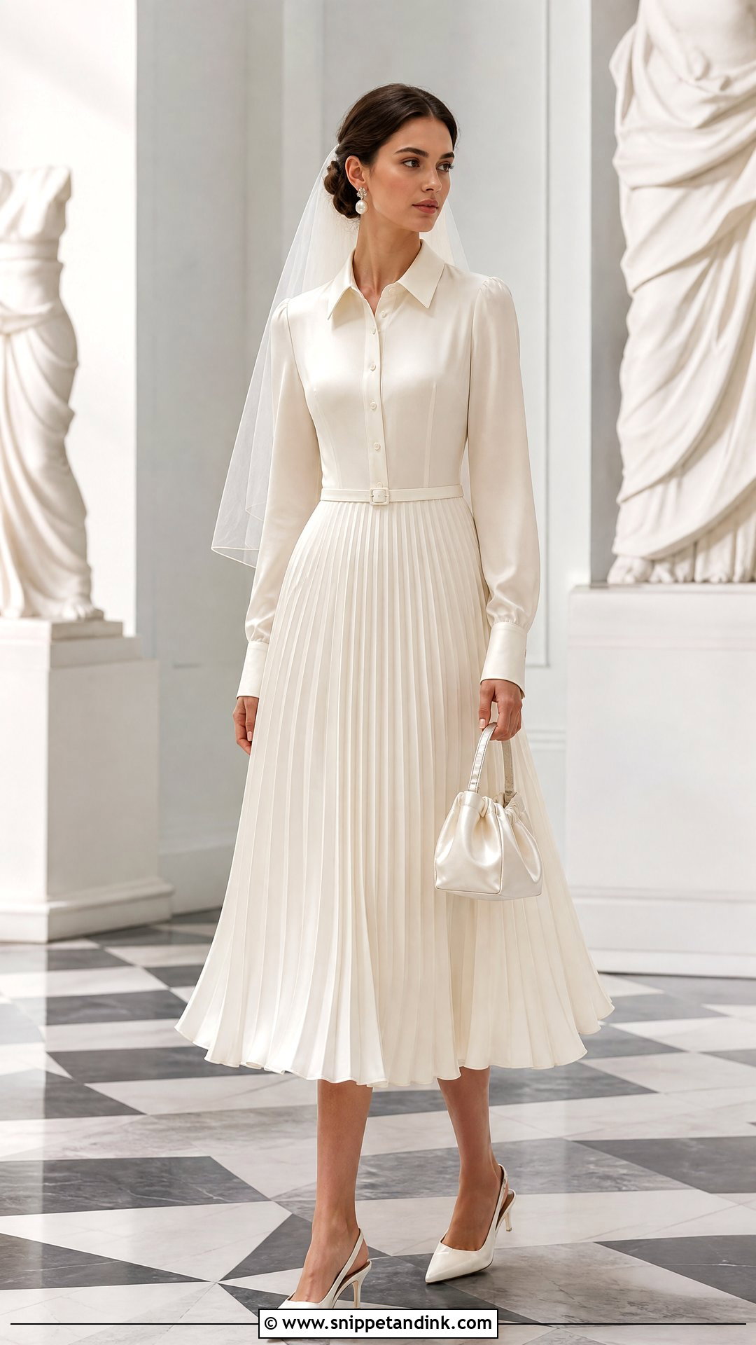 Pleated Shirt Wedding Dress - Snippet and Ink - 20 Shirt Wedding Dress Ideas