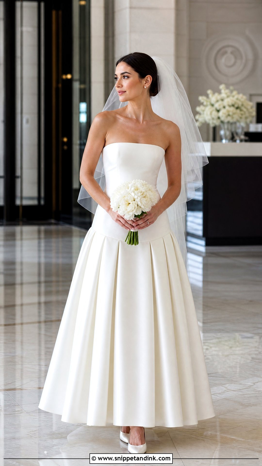 Pleated Silk Drop Waist Wedding Dress - Snippet and Ink - 20 Silk Drop Waist Wedding Dress Ideas