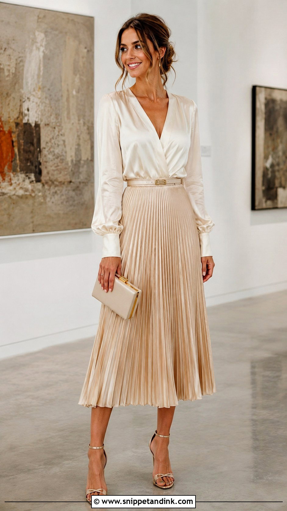 Pleated Skirt And Blouse Wedding Attire - Snippet and Ink - 25 Semi Formal Wedding Attire for Women Ideas