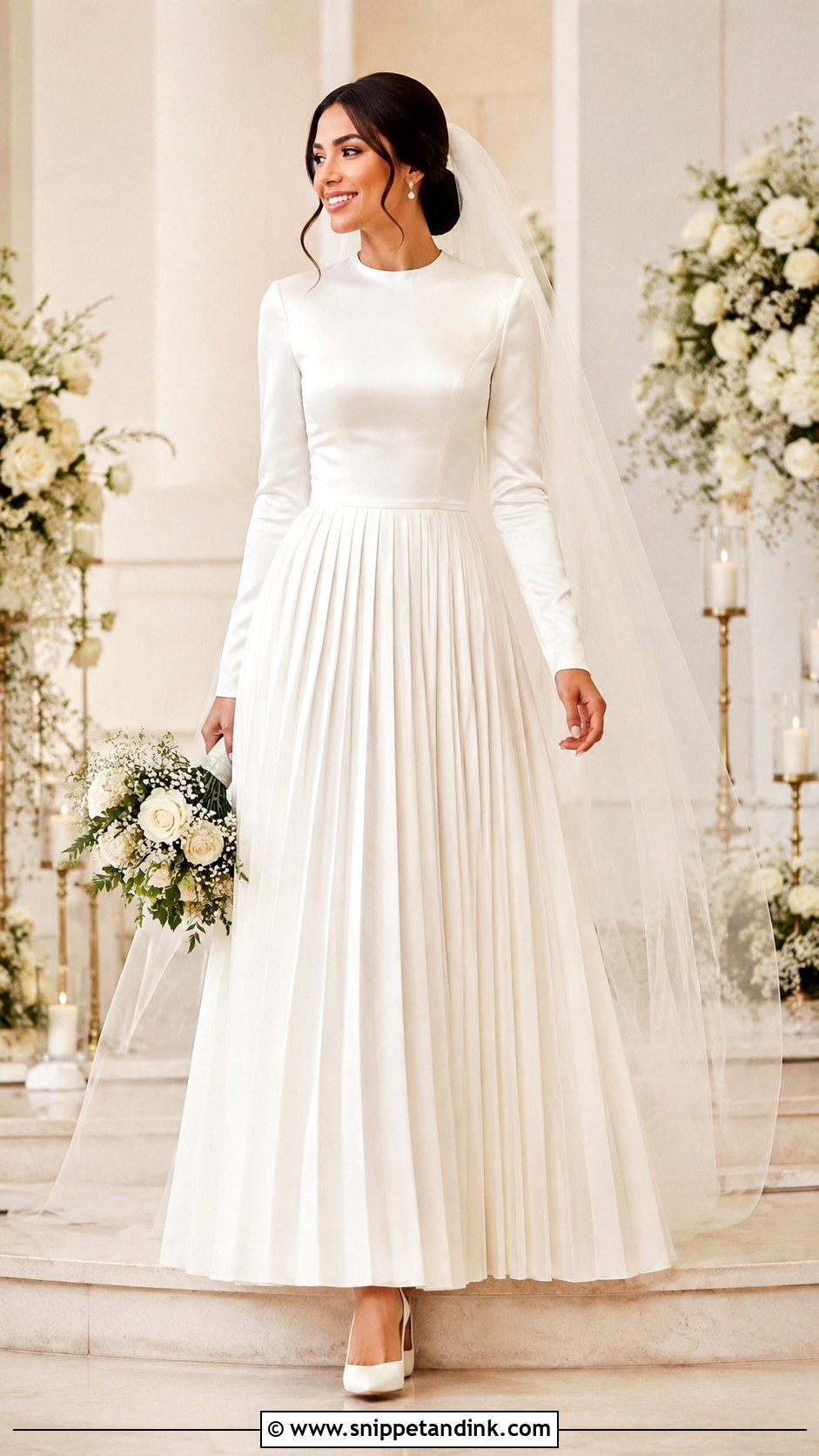 Pleated Skirt Christian Bridal Gown - Snippet and Ink - 30 Christian Bridal Gown Ideas