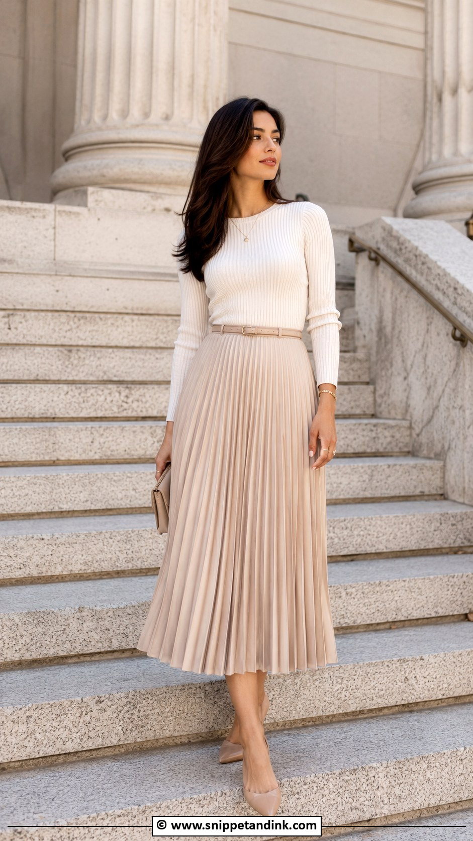 Pleated Skirt Save The Date Outfit - Snippet and Ink - 30 Save the Date Outfit Ideas