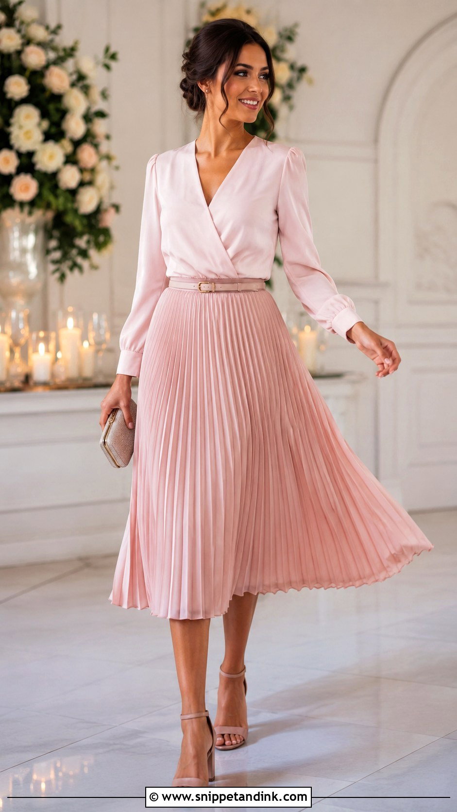 Pleated Skirt Wedding Guest Outfit - Snippet and Ink - 25 Trending Wedding Outfits