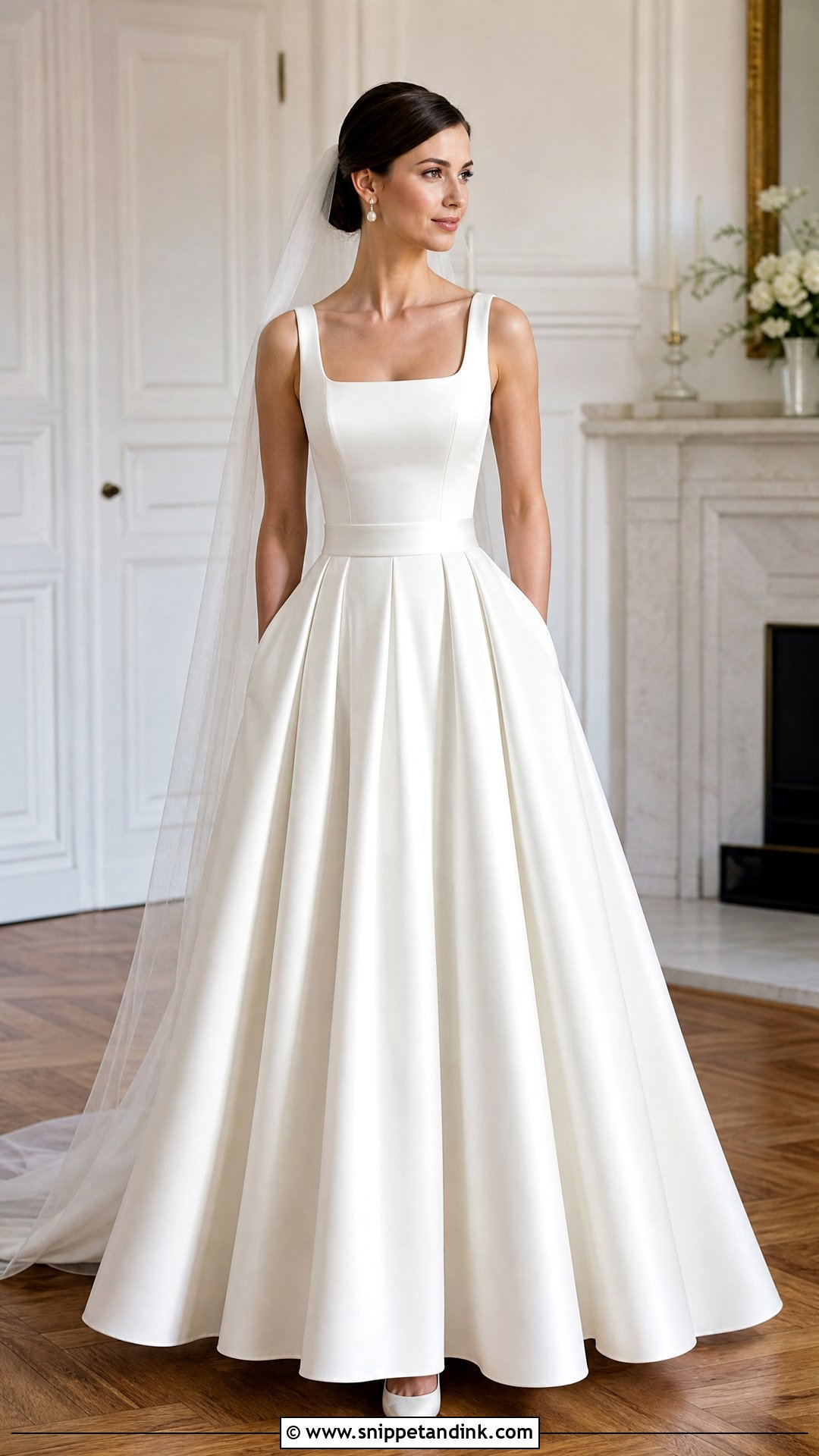 Pleated Skirt White Duchess Gown - Snippet and Ink - 20 White Duchess Gown Styles