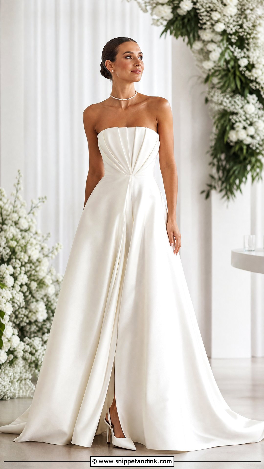 Pleated Strapless Wedding Dress - Snippet and Ink - 25 Pleated Wedding Dress Ideas