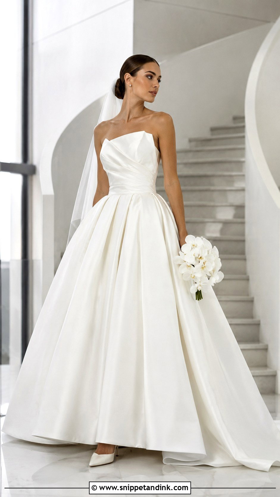 Pleated Taffeta Ball Gown Wedding Dress - Snippet and Ink - 20 Elegant Ball Gown Wedding Dress Ideas