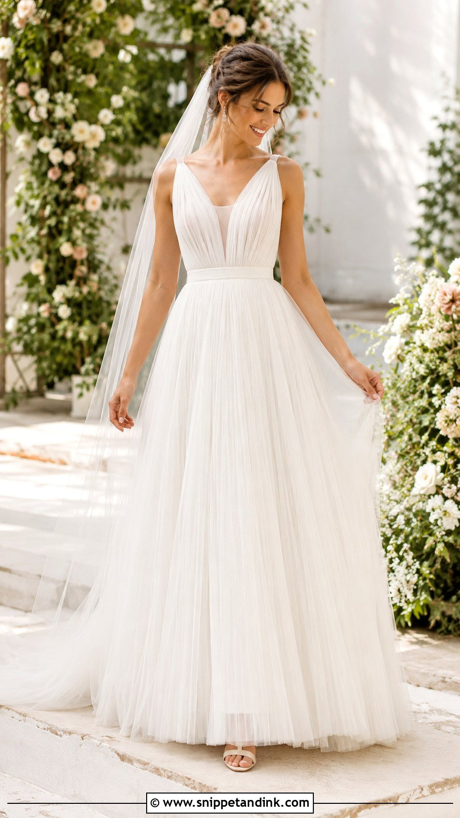 Pleated Tulle Wedding Dress - Snippet and Ink - 25 Textured Wedding Dress Ideas