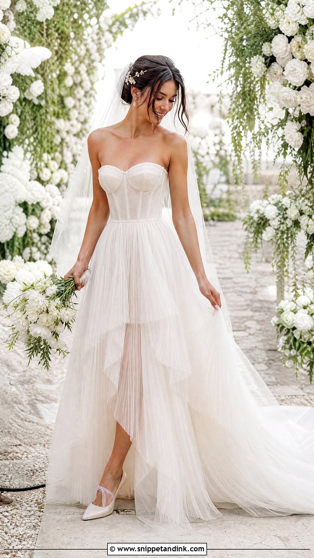 Pleated Tulle Wedding Dress - Snippet and Ink - 25 Pleated Wedding Dress Ideas