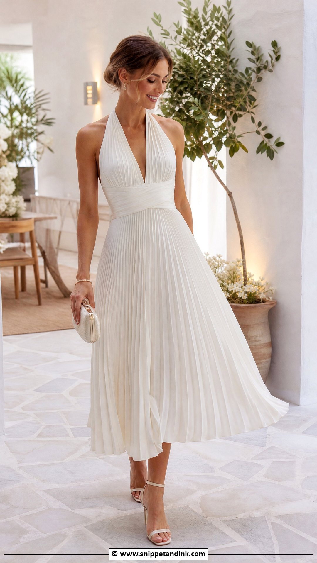 Pleated Wedding Dress - Snippet and Ink - 35 After Party Wedding Dress Ideas