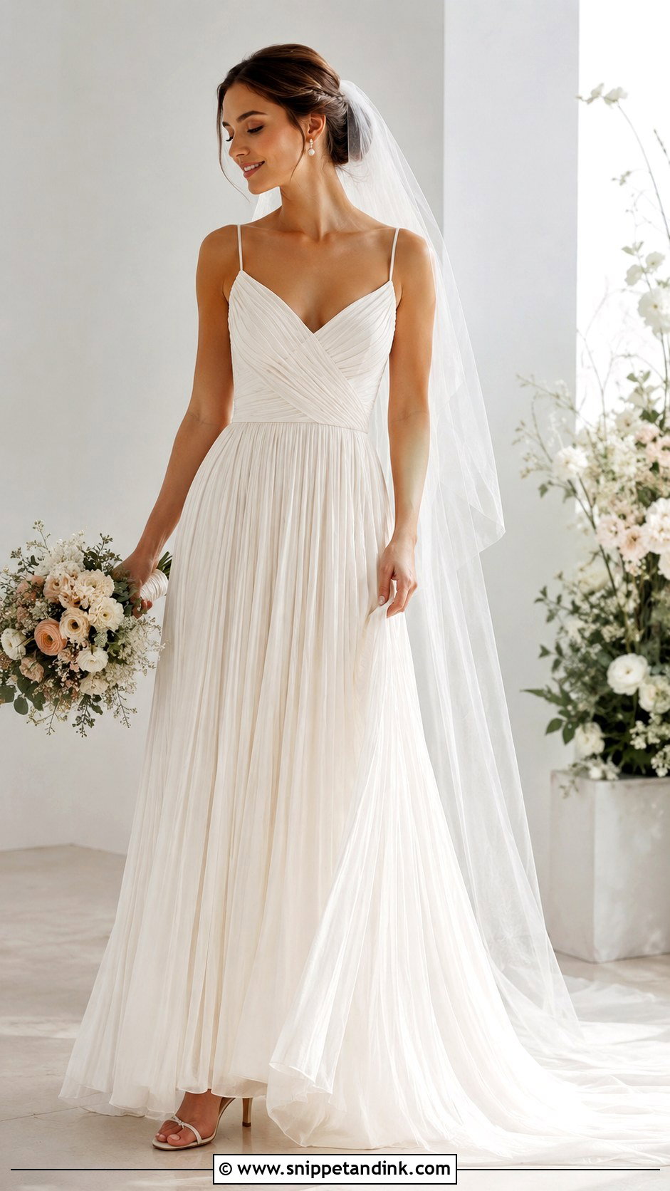 Pleated Wedding Dress - Snippet and Ink - 25 Classic Elegant Wedding Dress Ideas