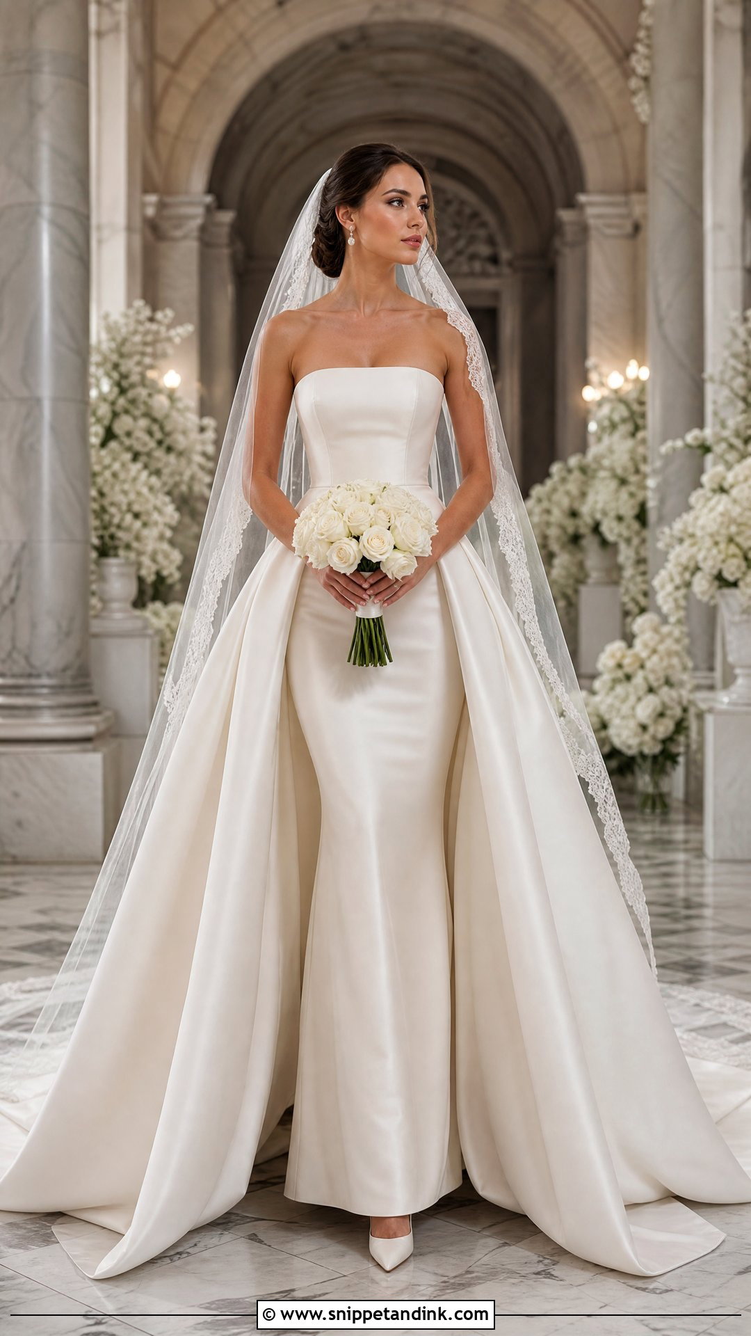 Pleated Wedding Gown With Detachable Overskirt - Snippet and Ink - 20 Pleated Wedding Gown Ideas