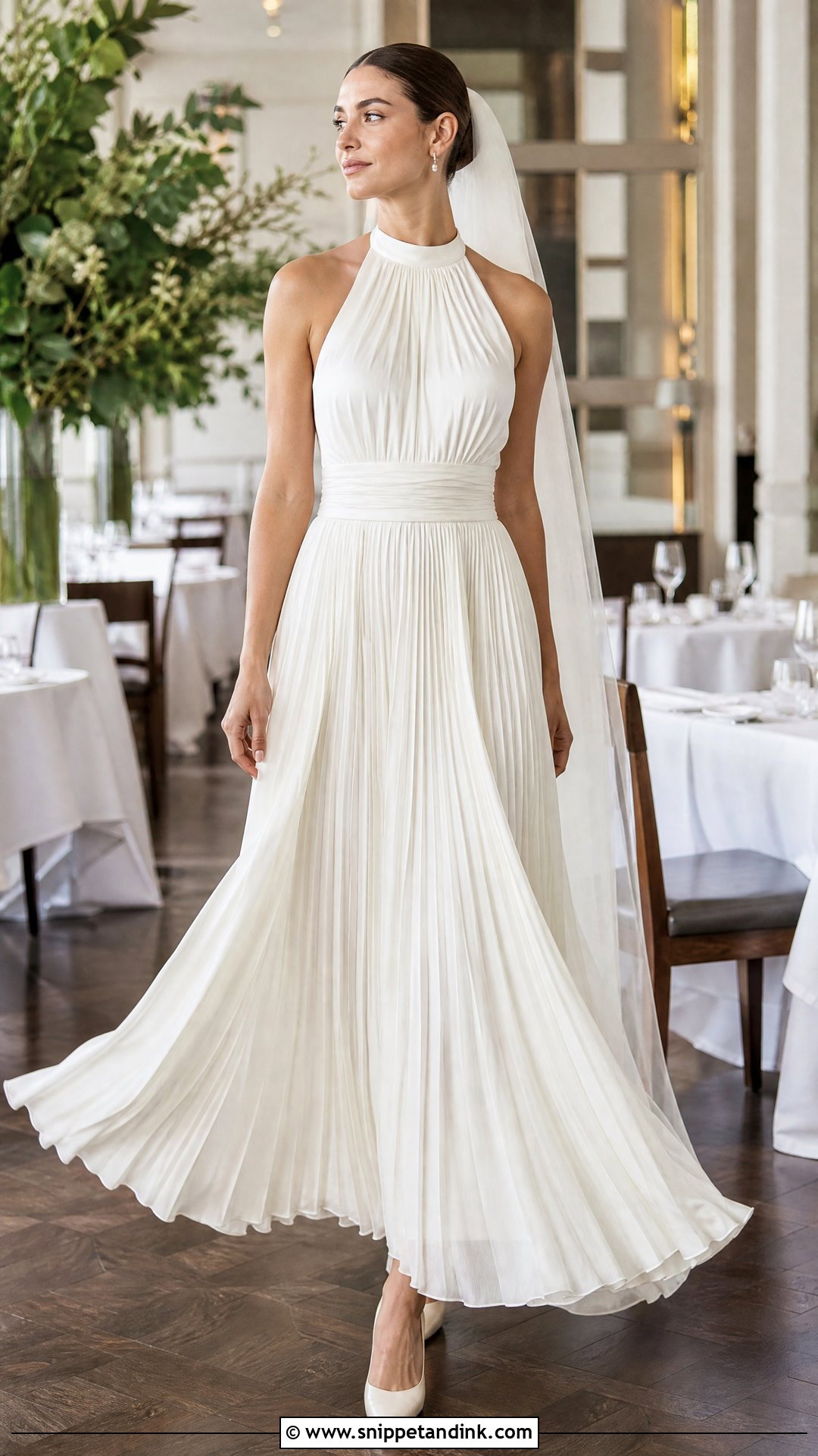 Pleated White Silk Wedding Dress - Snippet and Ink - 20 White Silk Wedding Dress Ideas