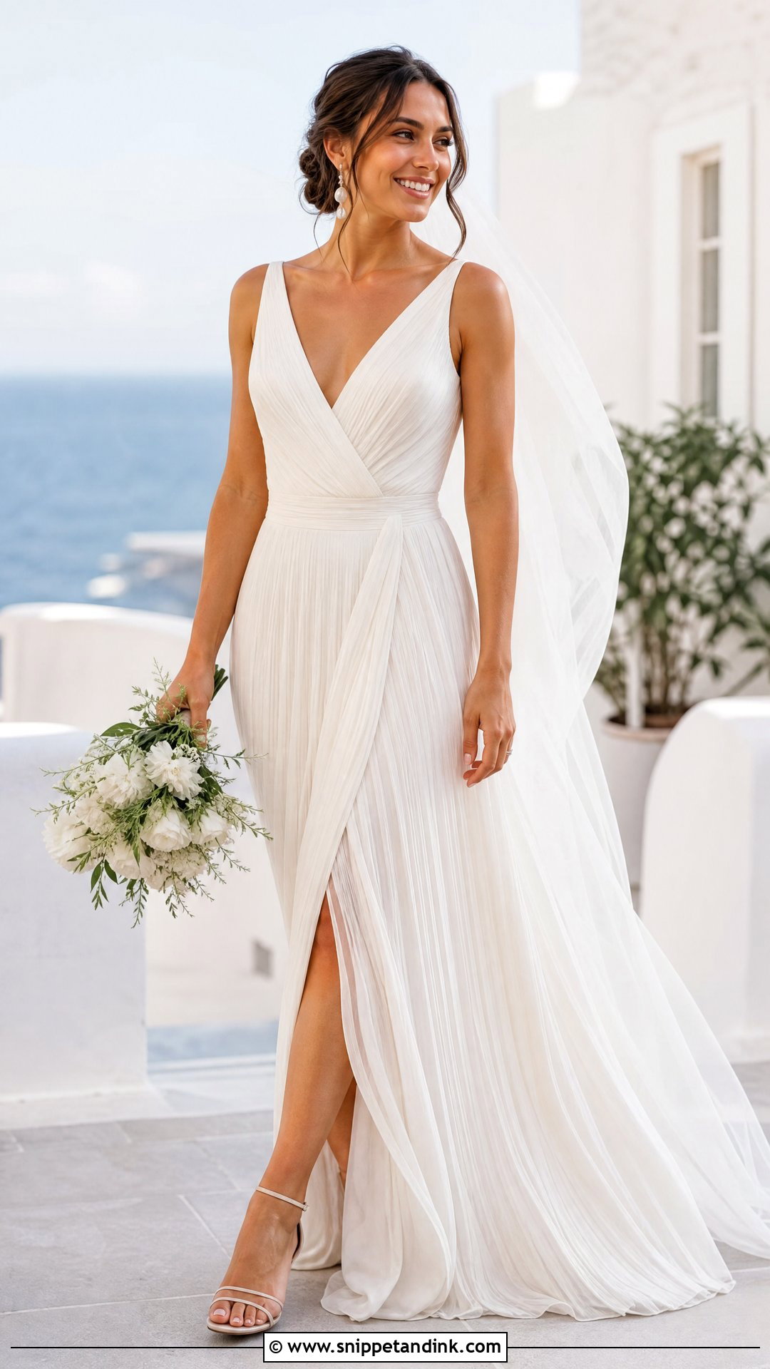 Pleated Wrap Wedding Dress - Snippet and Ink - 25 Pleated Wedding Dress Ideas
