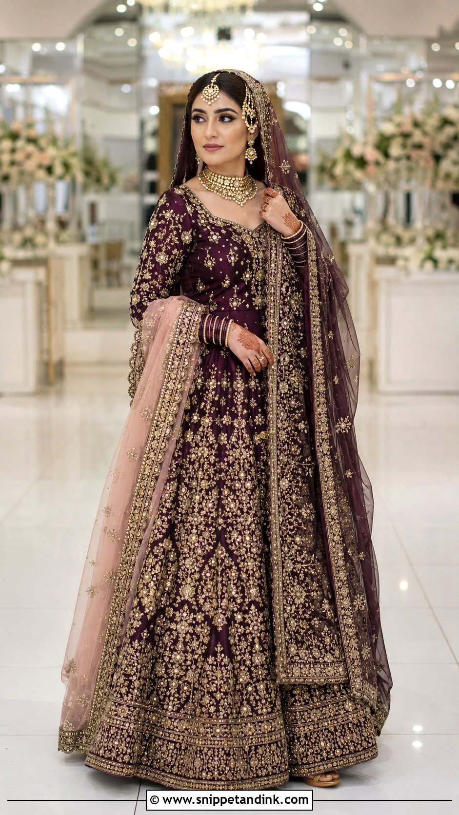 Plum Barat Bridal Lehenga - Snippet and Ink - 20 Barat Bridal Dress Ideas