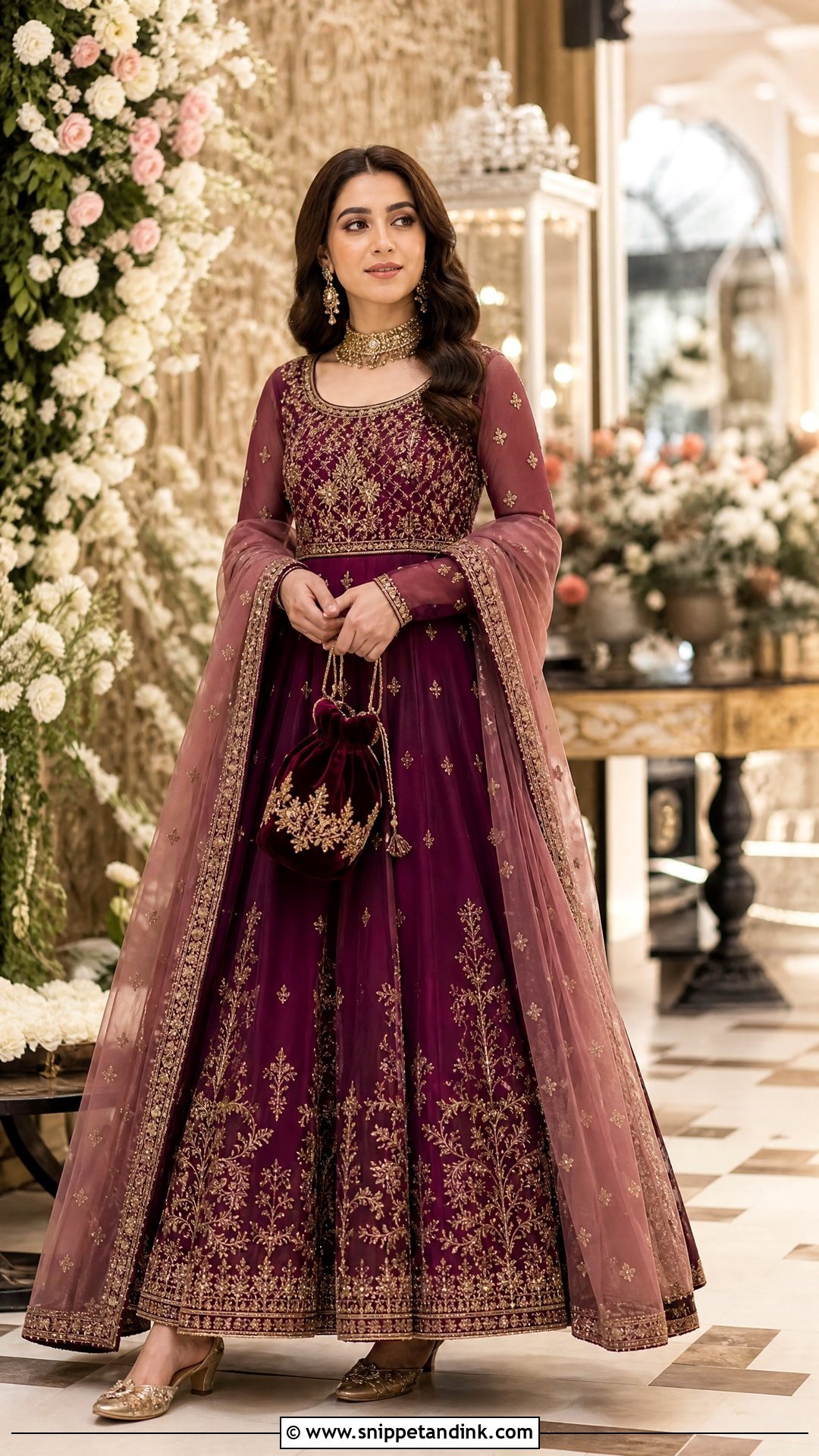 Plum Bridal Maxi Pakistani Wedding Dress - Snippet and Ink - 20 New Pakistani Wedding Dresses