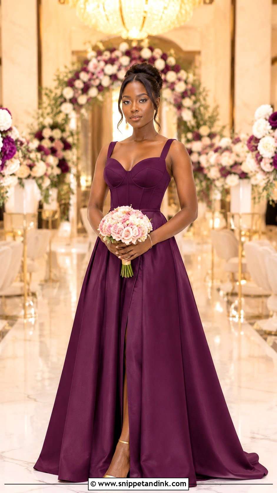 Plum Corset Bridal Train Dress - Snippet and Ink - 20 Bridal Train Dresses Nigeria