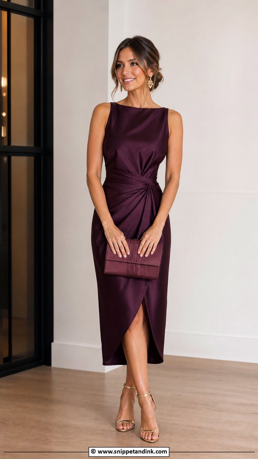 Plum Dress Wedding Guest Outfit - Snippet and Ink - 35 Dress Wedding Ideas