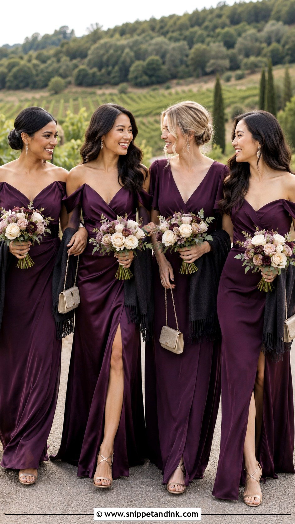 Plum Fall Bridal Party Dresses - Snippet and Ink - 20 Fall Bridal Party Ideas