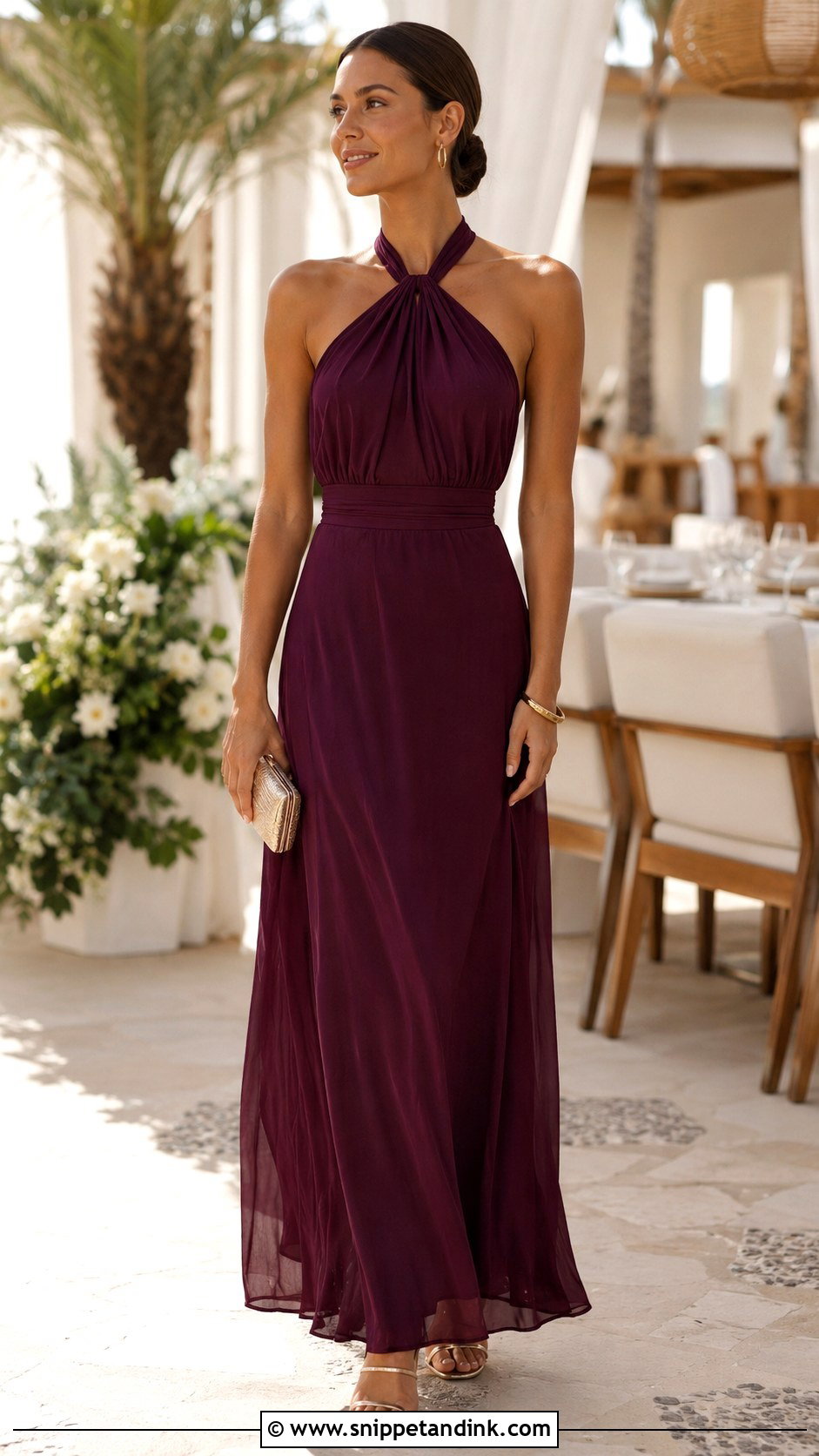 Plum Halter Dress Outfit - Snippet and Ink - 25 Plum Dress Outfit Wedding Ideas