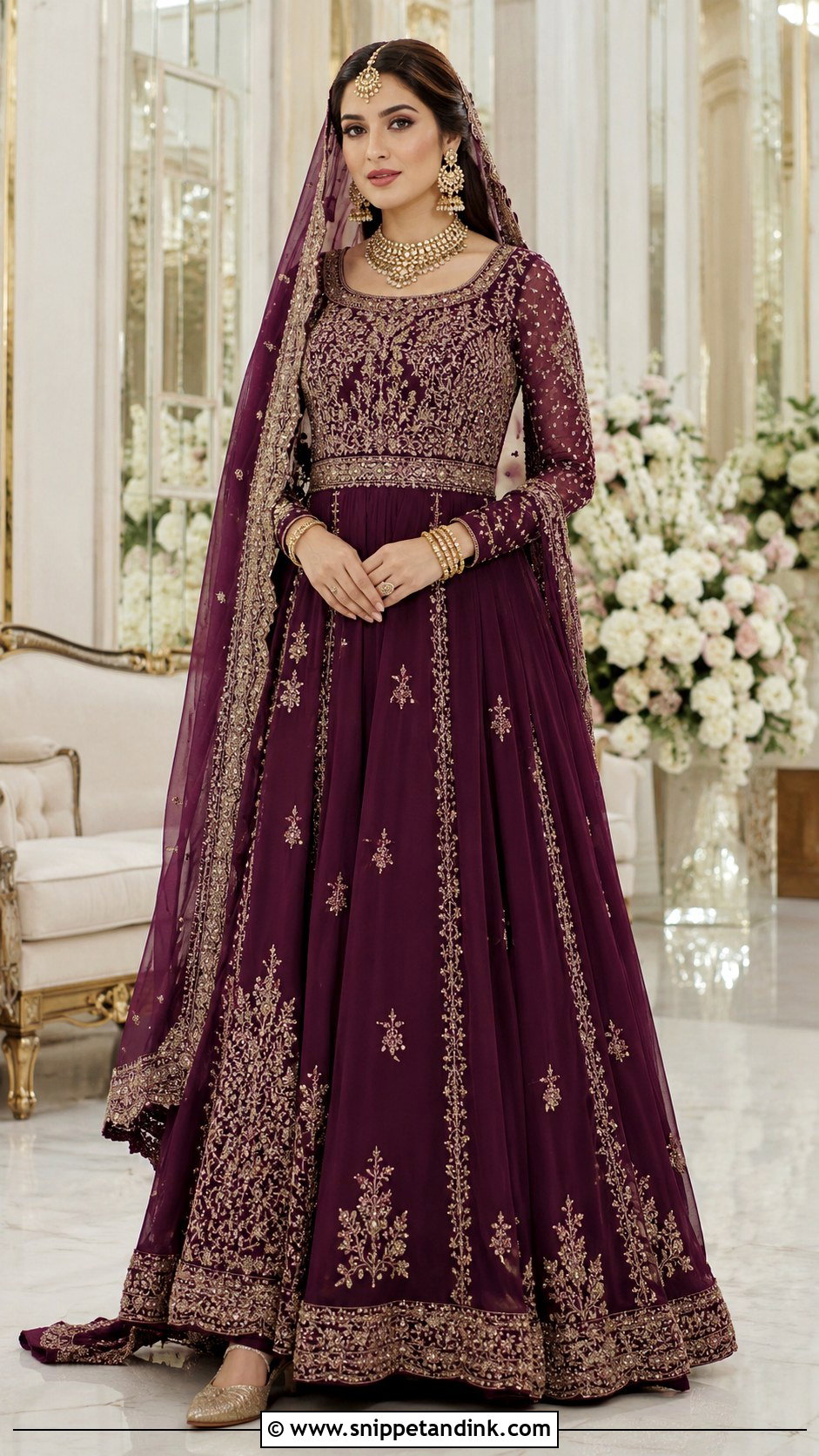 Plum Maxi Barat Dress - Snippet and Ink - 20 Barat Wedding Dress Ideas