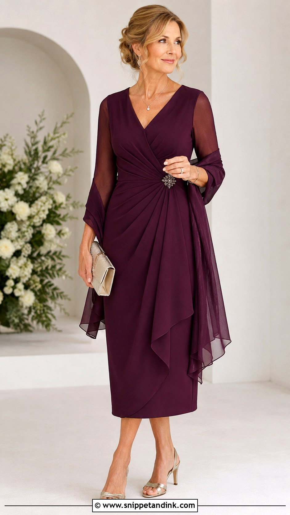 Plum Mother Of The Bride Dress Outfit - Snippet and Ink - 25 Plum Dress Outfit Wedding Ideas