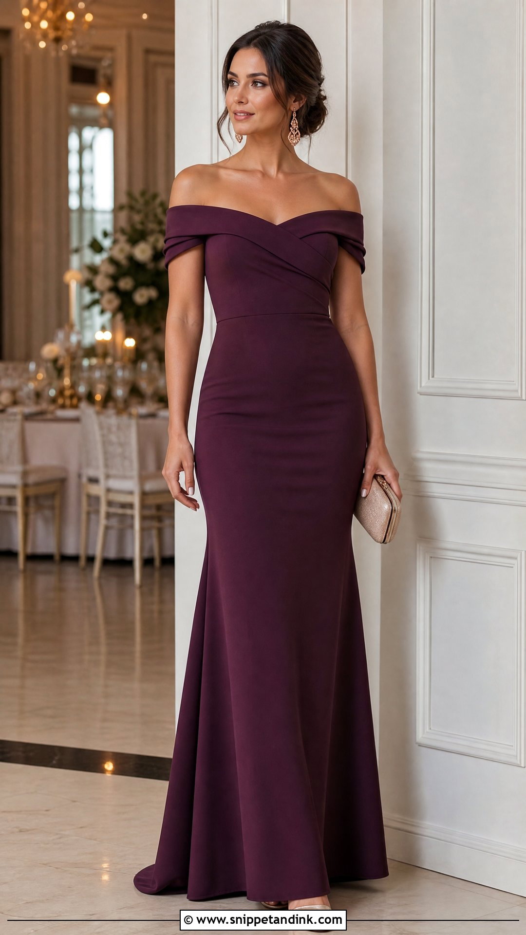 Plum Off the Shoulder Sister of the Bride Dress - Snippet and Ink - 20 Unique Sister of the Bride Dress Ideas