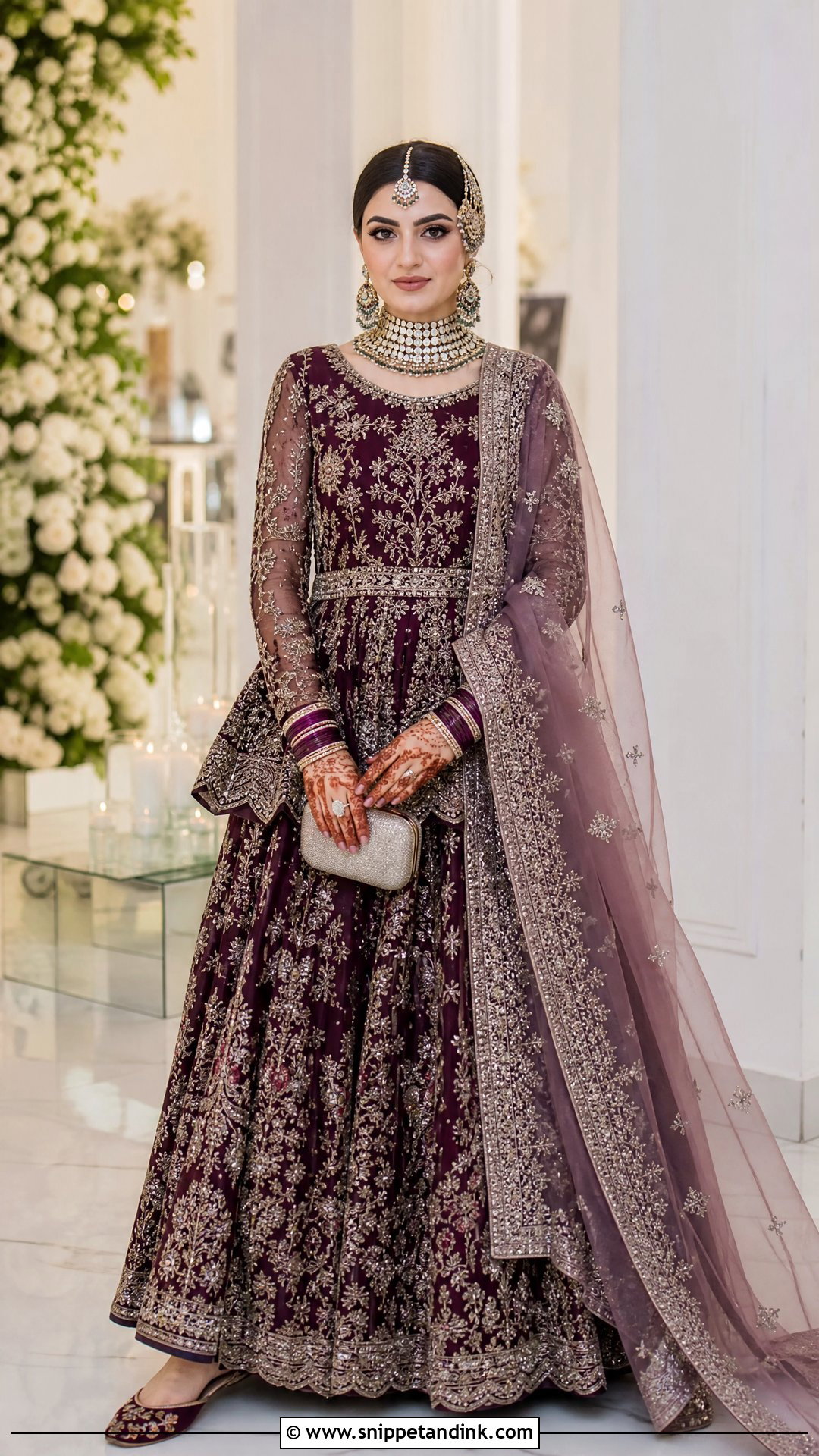Plum Pakistani Bridal Peplum Lehenga - Snippet and Ink - 20 Pakistani Bridal Wedding Dresses