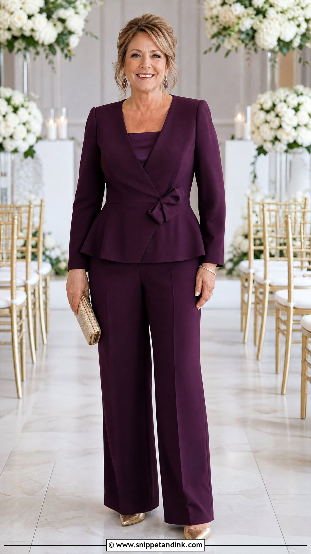 Plum Peplum Pant Suit for Mother of the Bride - Snippet and Ink - 20 Pants Suits for Women Wedding