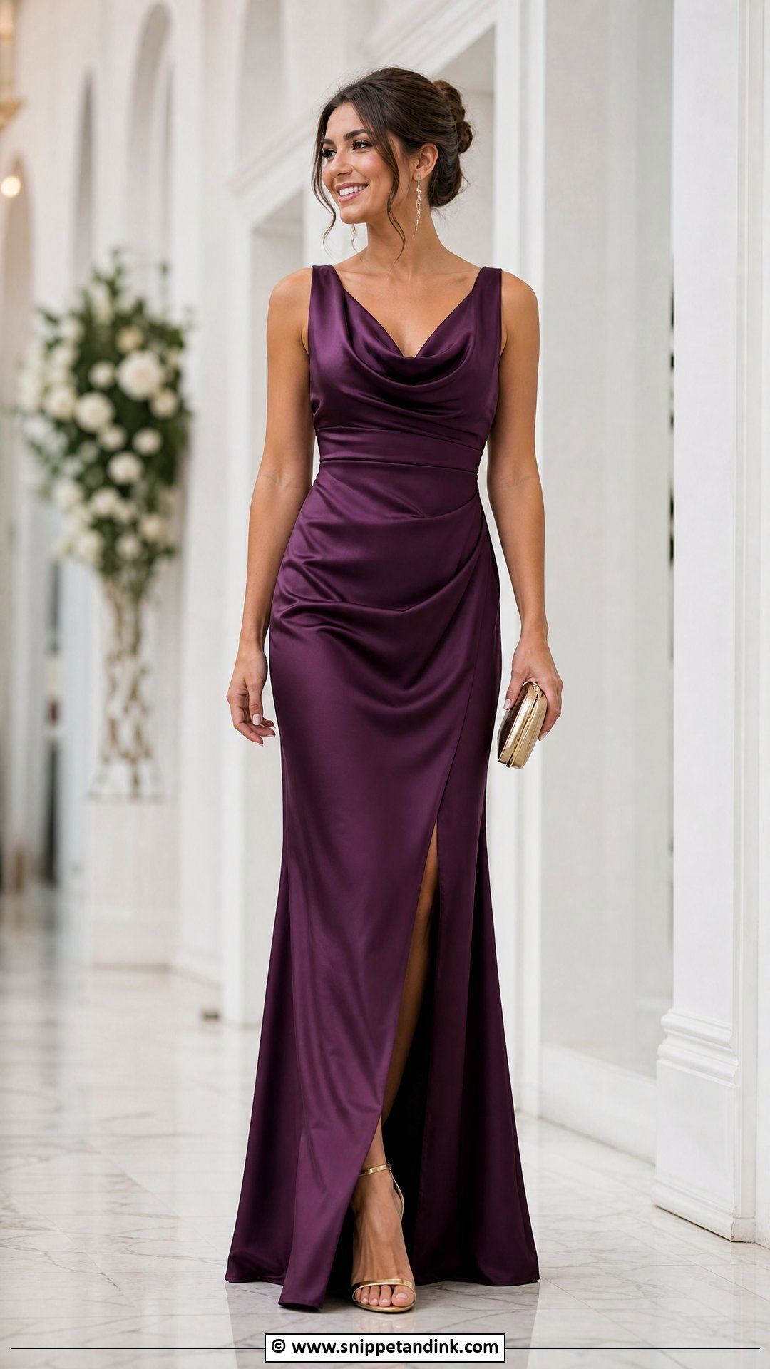 Plum Satin Maid Of Honour Dress - Snippet and Ink - 35 Maid of Honour Dresses
