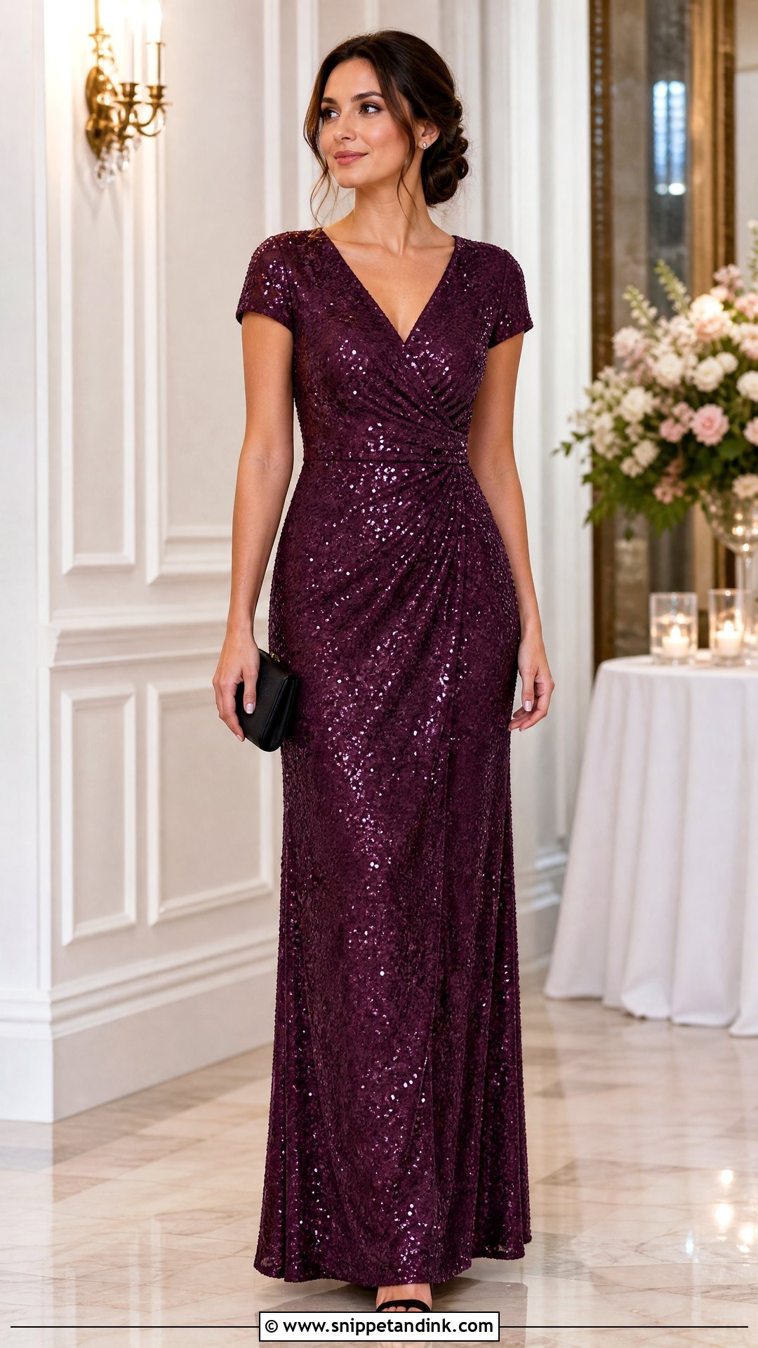 Plum Sequin Maid of Honor Dress - Snippet and Ink - 20 Purple Maid of Honor Dress Ideas