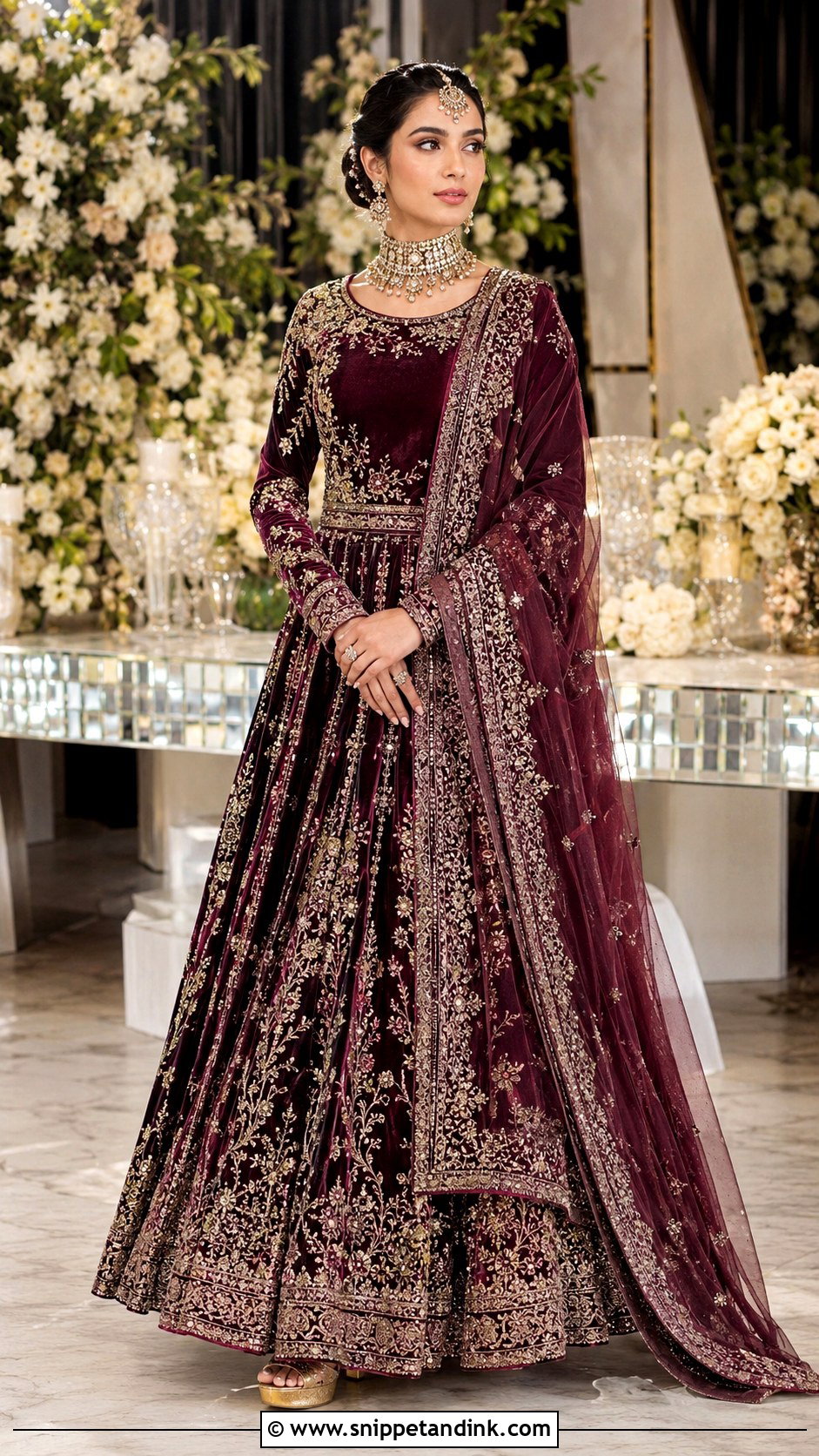 Plum Velvet Lehenga Haris Shakeel Bridal Dress - Snippet and Ink - 20 Haris Shakeel Bridal Dresses