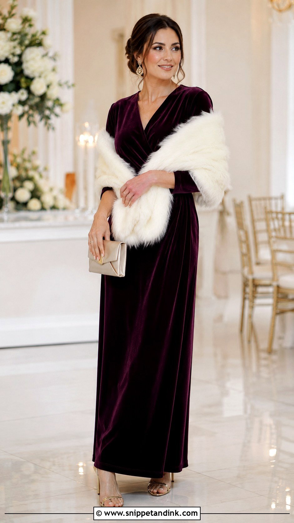 Plum Velvet Maxi Dress Outfit - Snippet and Ink - 25 Plum Dress Outfit Wedding Ideas
