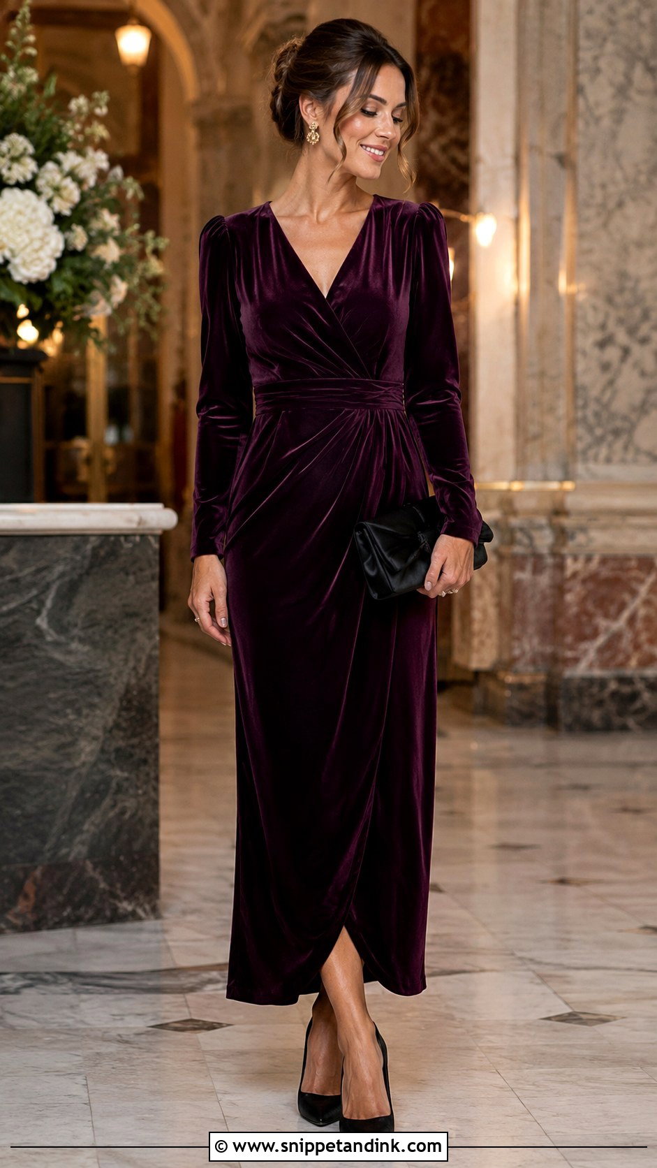 Plum Velvet Wedding Guest Dress - Snippet and Ink - 20 Classy Dresses to Wear to a Wedding