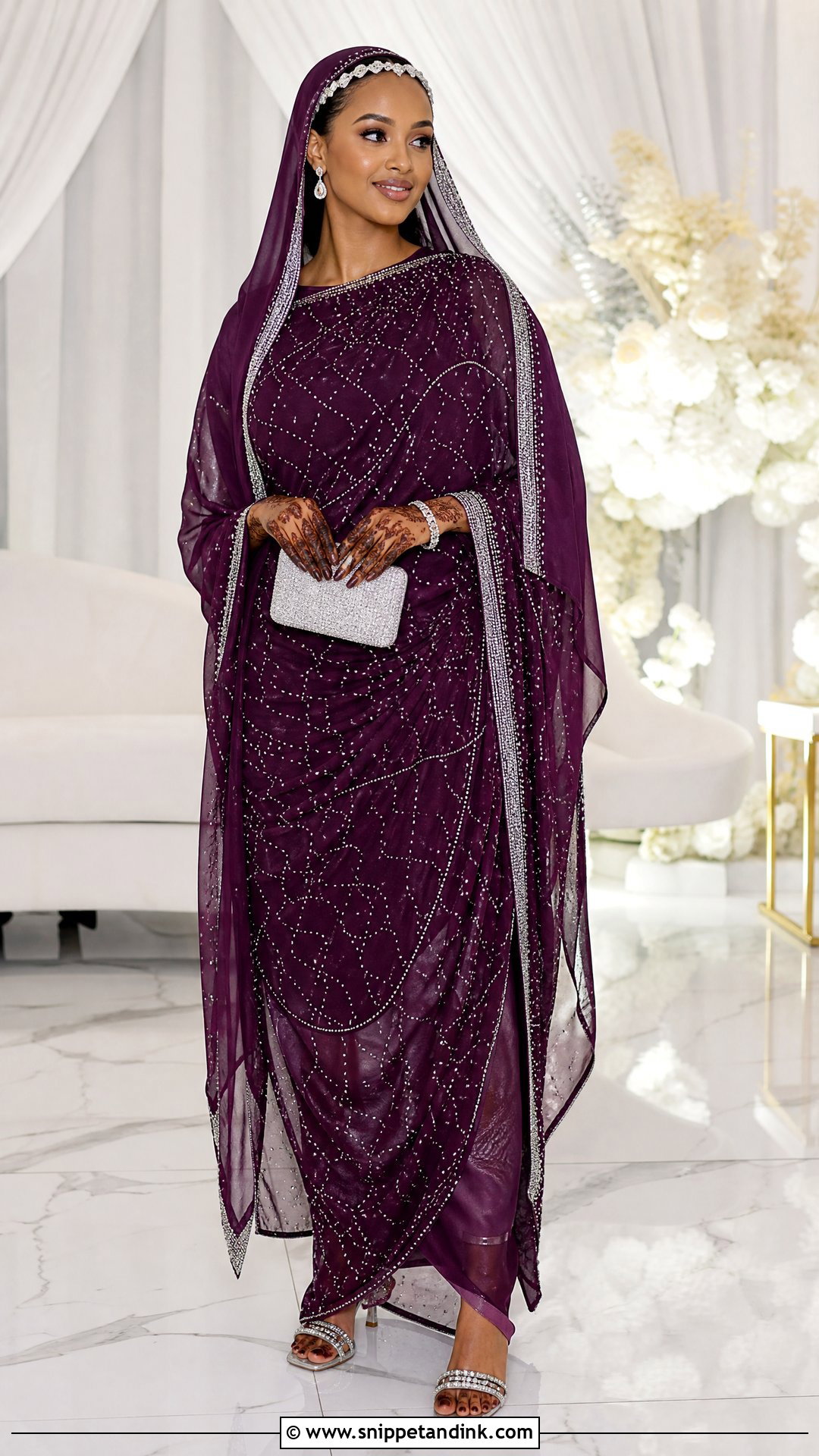 Plum Wedding Dirac With Silver Crystals - Snippet and Ink - 20 Wedding Dirac Ideas