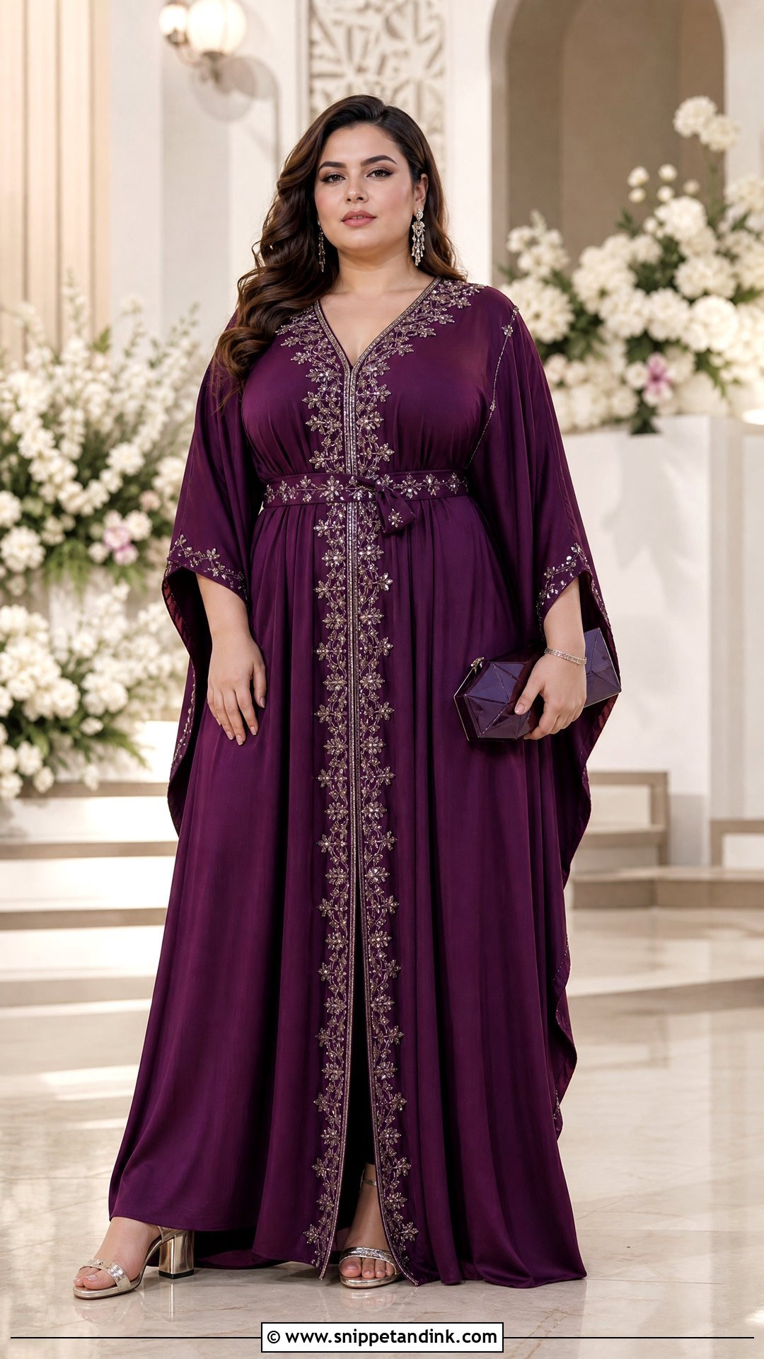 Plum Wedding Kaftan For Plus Size Women - Snippet and Ink - 20 Wedding Kaftan Ideas