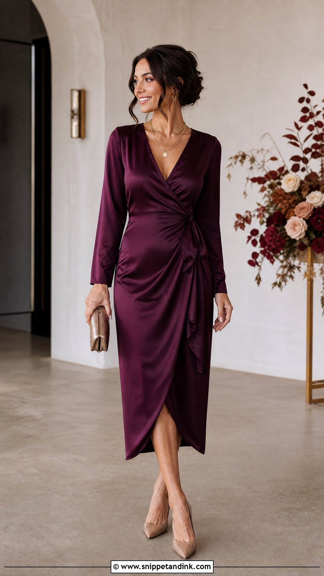 Plum Wrap Dress - Snippet and Ink - 25 Fall Dresses to Wear to a Wedding