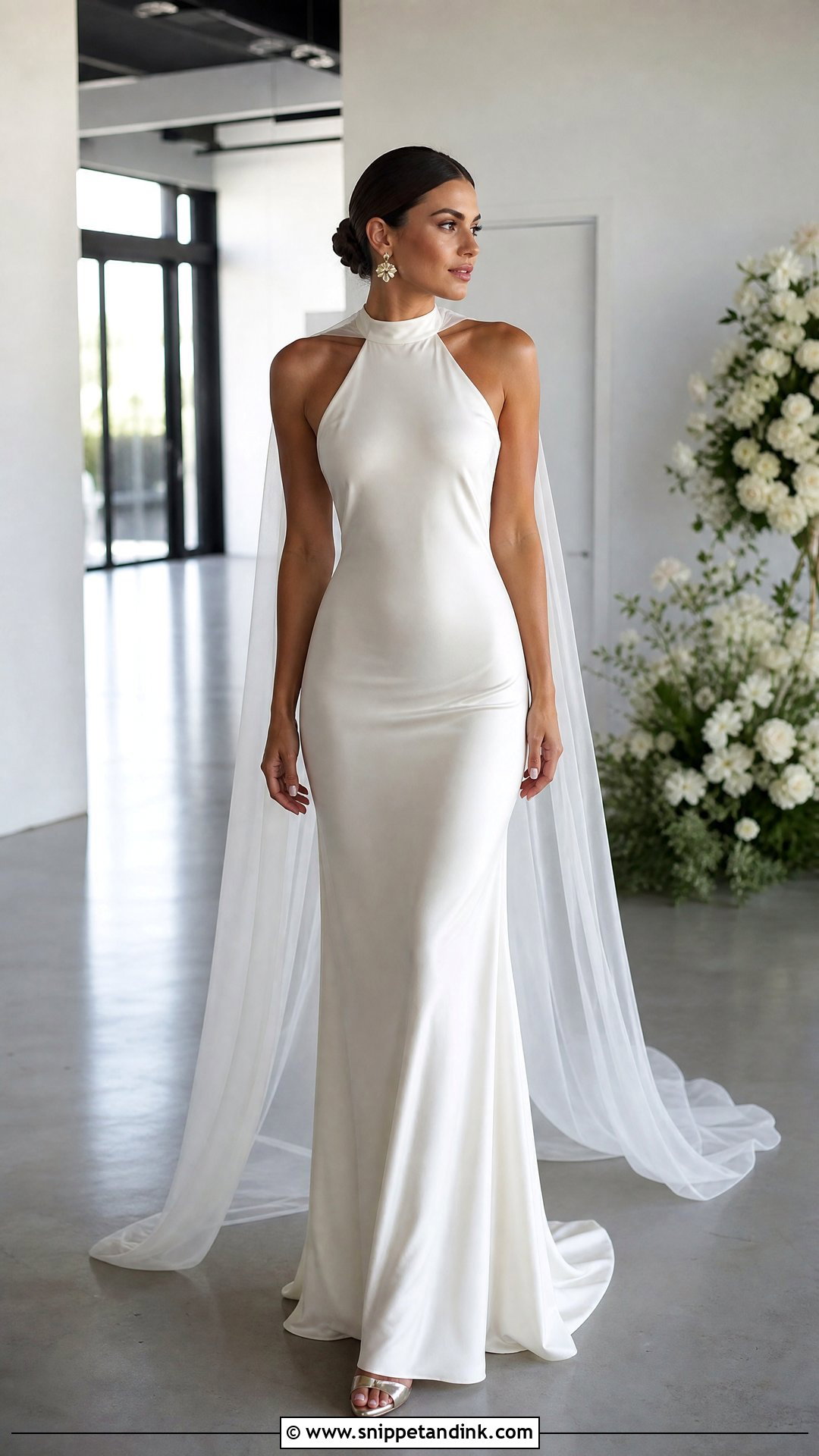 Plunging Halter Wedding Dress - Snippet and Ink - 25 Revealing Wedding Dress Ideas