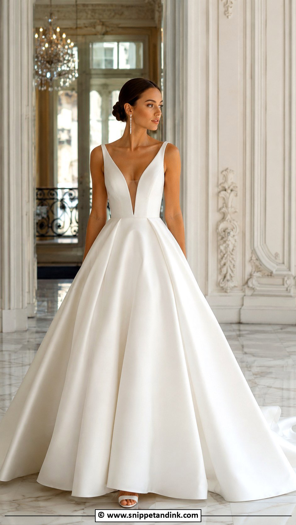 Plunging Neckline Ball Gown Wedding Dress - Snippet and Ink - 30 Ball Gowns Wedding