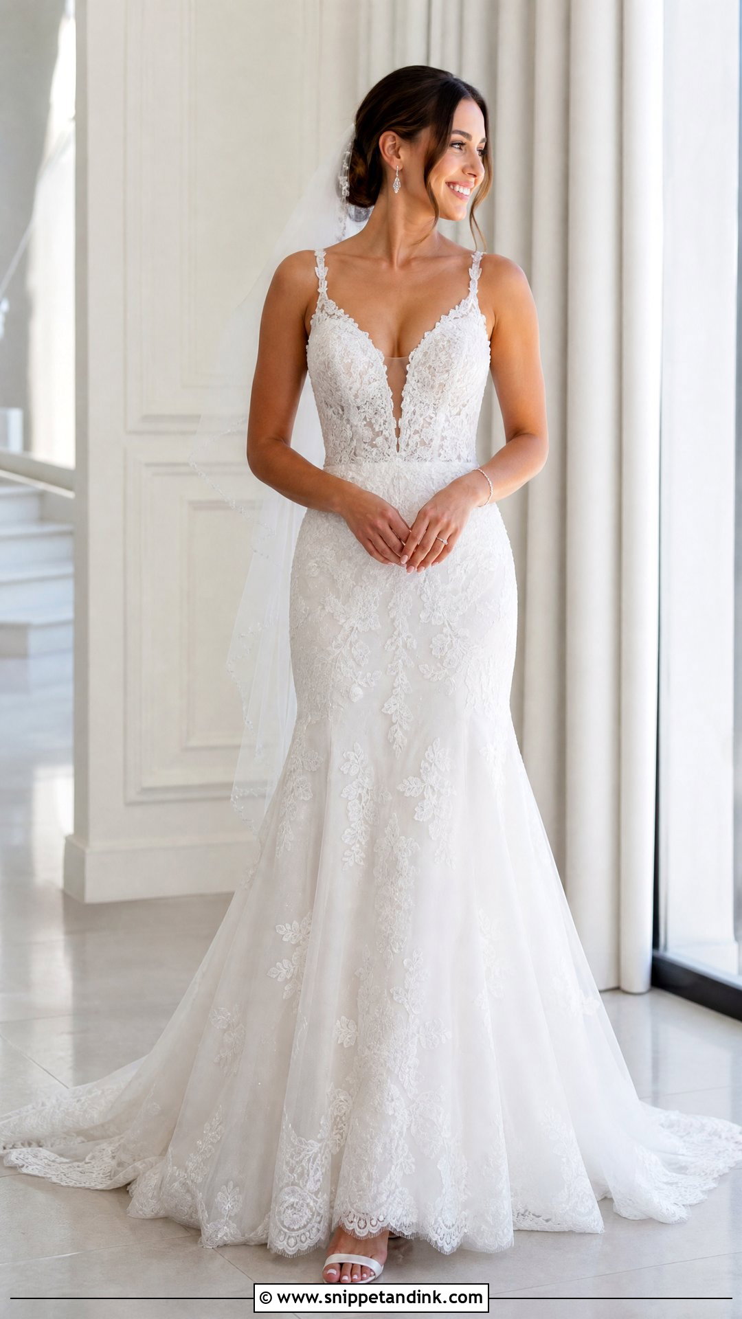 Plunging Neckline Wedding Dress - Snippet and Ink - 20 Wedding Dresses Neckline